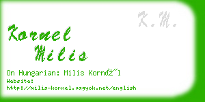 kornel milis business card